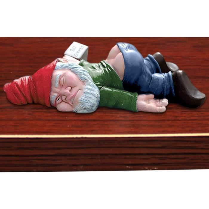 Statue Nain De Jardin En Résine - Couleur Bois/pierre - Dimensions 21x11x10 Cm - Pour Intérieur Et Extérieur