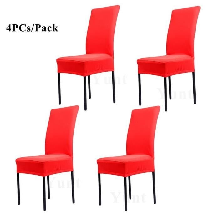 4 x Housse de Chaise Universelle Extensible pour Décoration de Chaise