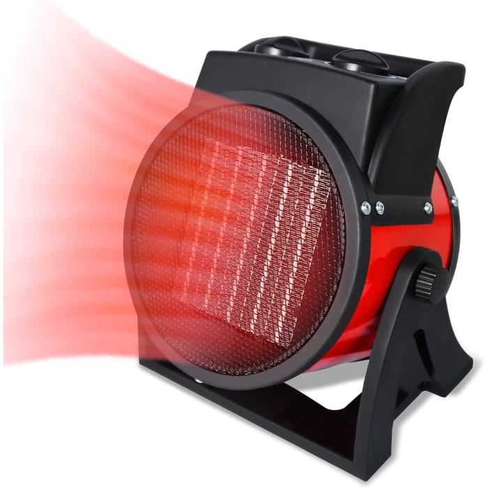 Radiateur Soufflant Céramique PTC 1200W - Chauffage Électrique Portable Silencieux Avec Protection Surchauffe Et Anti-Basculement