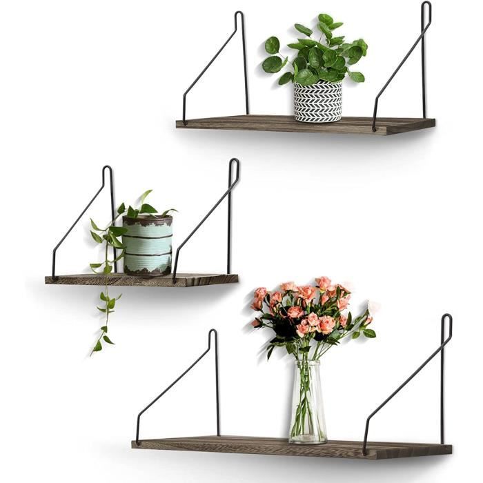Étagères Flottantes En Bois De Paulownia - Lot De 4, 40 Cm, Style Rustique, Charge Max 10 Kg, Facile à Installer - 5