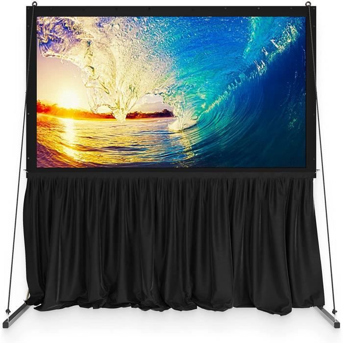 Écran Projection 100" Towond Avec Support - Portable HD 16:9 Pour Intérieur/Extérieur