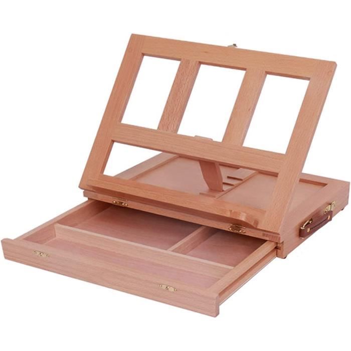 Chevalet De Table Réglable, Boîte À Croquis De Table En Bois De Pin Chevalet De Peinture De