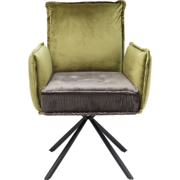 chaise avec accoudoirs - kare - chelsea - vert - tissu - intérieur - 1 place - contemporain - design