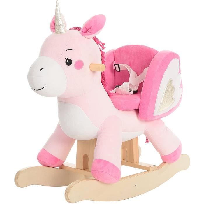 Cheval a Bascule Enfant 1 3 Ans Animal en Peluche Nouvellement Libere Bascule Bois Jouet a Bascule Bebe Jeux Bascule pour Peti Cdiscount Puericulture Eveil bebe