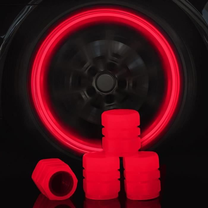 Fluorescent Car Tire Valve Caps 4pcs, Bouchons de Valve de Pneu