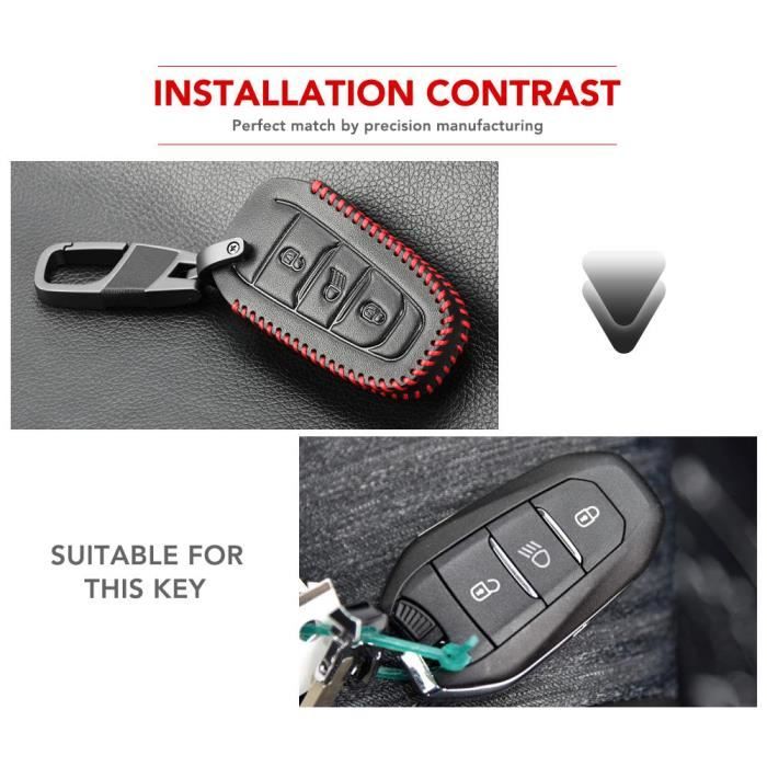 a2501 porte cles de voiture en cuir pour peugeot rcz 206 207 208 306 307 308 408 508 2008 3008 4008 5008 pour citroen c4 c5 c3 c2 cdiscount electromenager