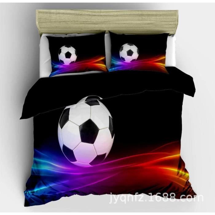 Housse de Couette ado Garcon Drap Foot literie Adulte Hommes Ado