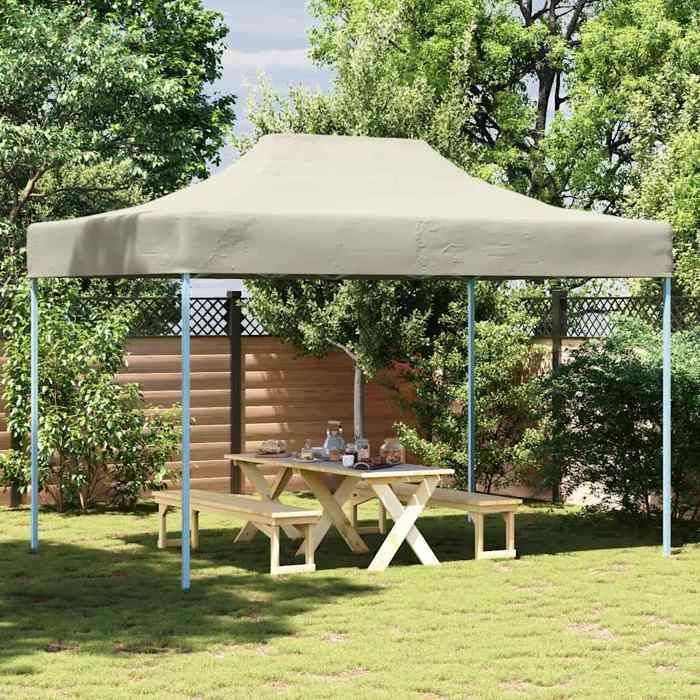 vidaXL Tente de réception pliable professionnelle 3x4 Acier Crème