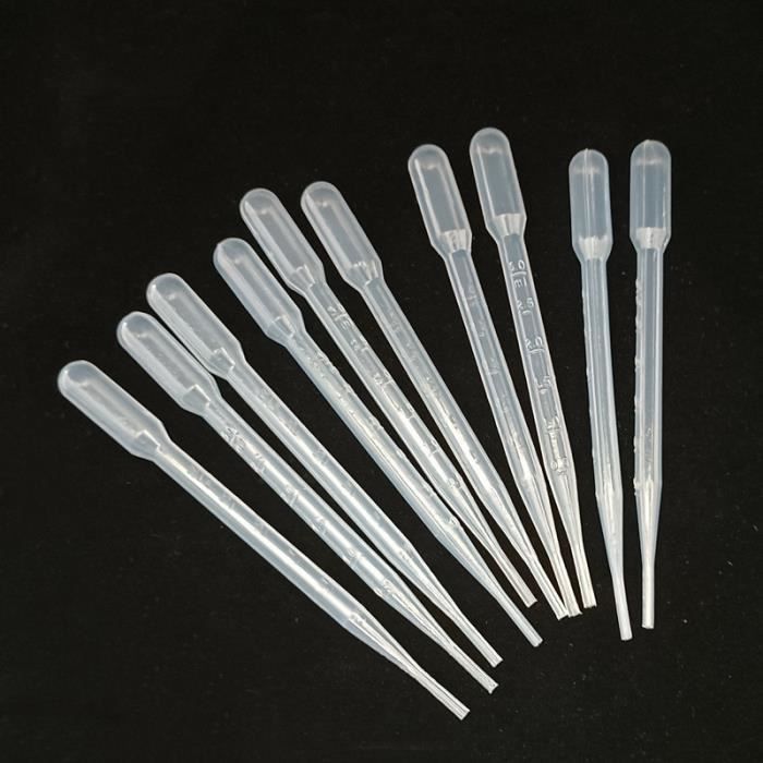 Pack outil a main,Pipettes de transfert jetables en plastique Transparent 3ml, 100 pièces