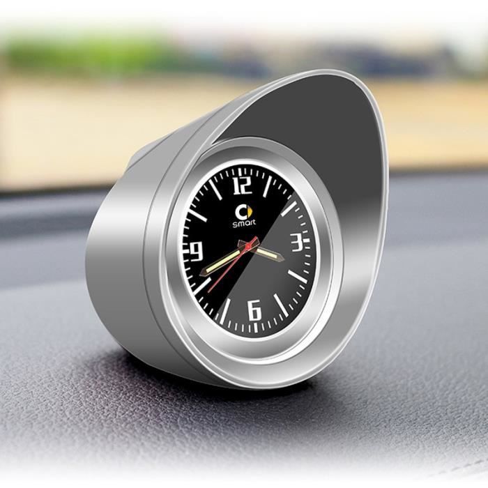 Amenagement Interieur,Voiture tableau de bord ornement horloge Auto Quartz  montre Amenagement Interieur, pour Smart - Type Argent - Cdiscount Auto