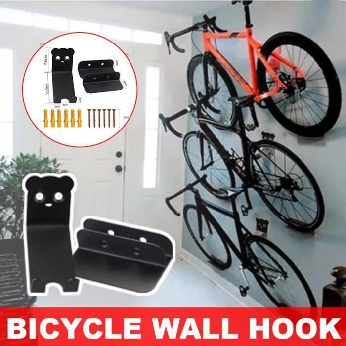 3 Pieces Support mural de bicyclette Rack Rangement Velo Support Mural en Acier Support de Rangement velo a la maison Cdiscount Sport