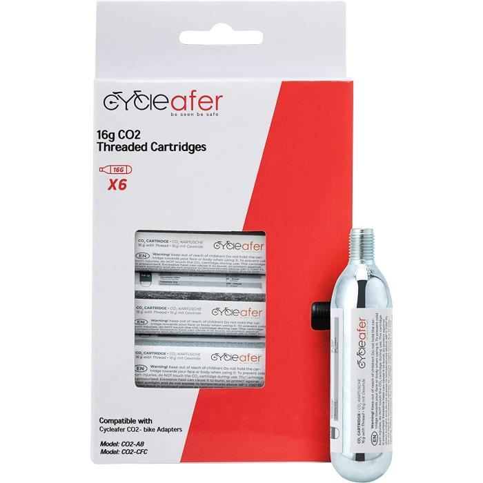 Toptrek Cartouche de CO2 pour vélo, portable, pompe CO2, pompe à vélo avec douille, pompe à vélo