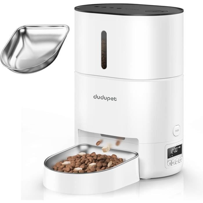 Distributeur Croquettes 2 Chat, 5L Automatique Pour Animaux Avec Bols