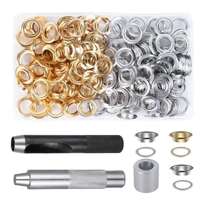 Kit De 250 œillets Métalliques Dorés 4mm - Pour Reliure Documents, Cuir, Tissu, Bricolage - 4