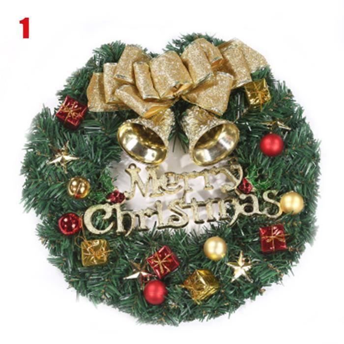 Couronne De Noël 30cm Avec LED - Décoration Porte Avec Baies Et Pommes De Pin - Alimentation Piles
