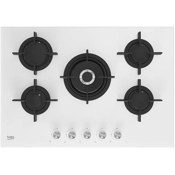 Beko HILW75222SW plaque Intégré Gaz Plaques Intégré Gaz Verre Rond