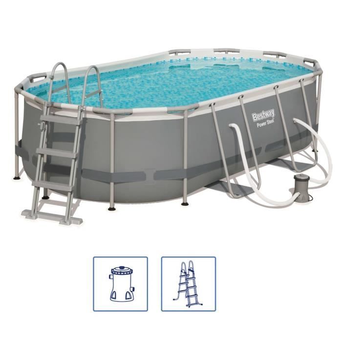 Bestway Ensemble De Piscine Power Steel Ovale 427x250x100 Cm 566 Cdiscount Jardin