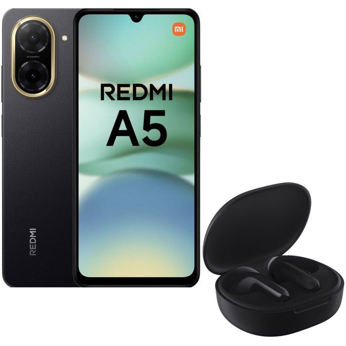 Smartphone Xiaomi Redmi A5 64 Go Noir Version Française + Ecouteurs sans fil Xiaomi Redmi Buds 4 Lite Noir Smartphone Xiaomi Redmi A5 64 Go Noir Version Française + Ecouteurs sans fil Xiaomi Redmi Buds 4 Lite Noir