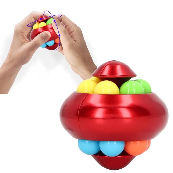 Jouet de balle rotative anti-stress DRFEIFY - Puzzle à boule rotative pour  adulte et adolescent - Rouge
