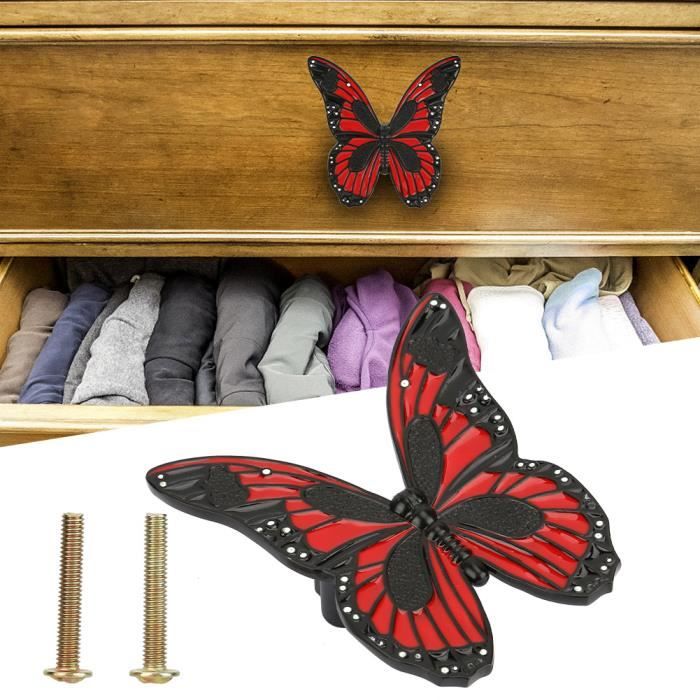 Design Rétro Papillon poignées tiroir Armoire Armoire Garde-robe Porte Knob Pull 