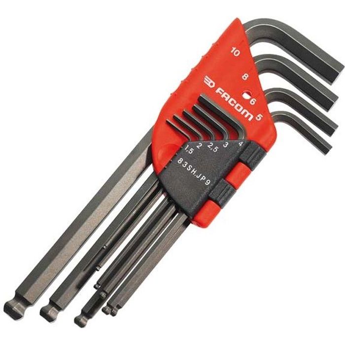 Jeu de 9 clés mâles longues têtes sphériques - vue 2