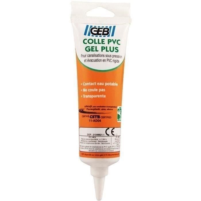 GEB Colle PVC Gel plus - 125 mL - Colle en gel - Spéciale EAU POTABLE - Sans THF - vue 1