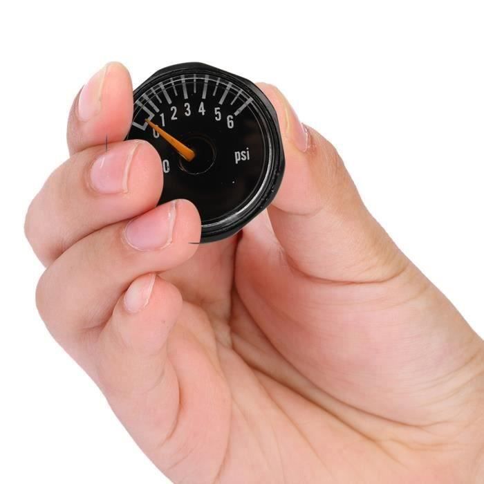 Manomètre CO2 Mini 1/8NPT - Pression 6000PSI, Précision Noire, Portable Pour Mesure Gaz
