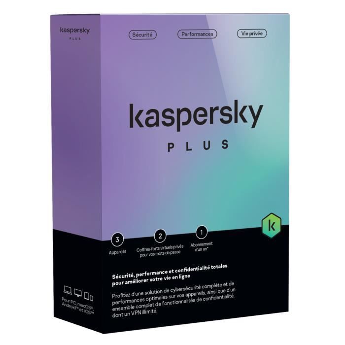 Kaspersky Plus 3 Postes/1 An