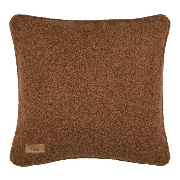 Coussin carré - Effet bouclette Marron Brun 50x50 cm Coussin carré - Effet bouclette Marron Brun 50x50 cm