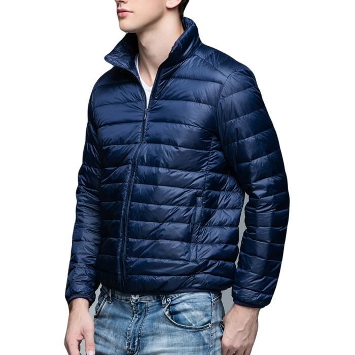Doudoune MISSMAO Legere Homme Fermeture Eclair Sportif Manches Longues Down Jacket Printemps ou Automne Bleu 2 Bleu 2 Cdiscount Pret a Porter