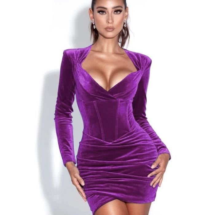 Robe velour moulante deals