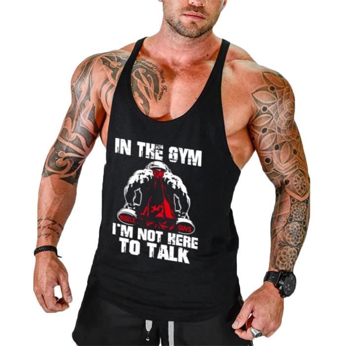 HOTCAT Homme Musculation Débardeur sans Manche Maillot de Corps Tank Top Stretch Fitness Gym Stringer T-Shirt sans Manches 