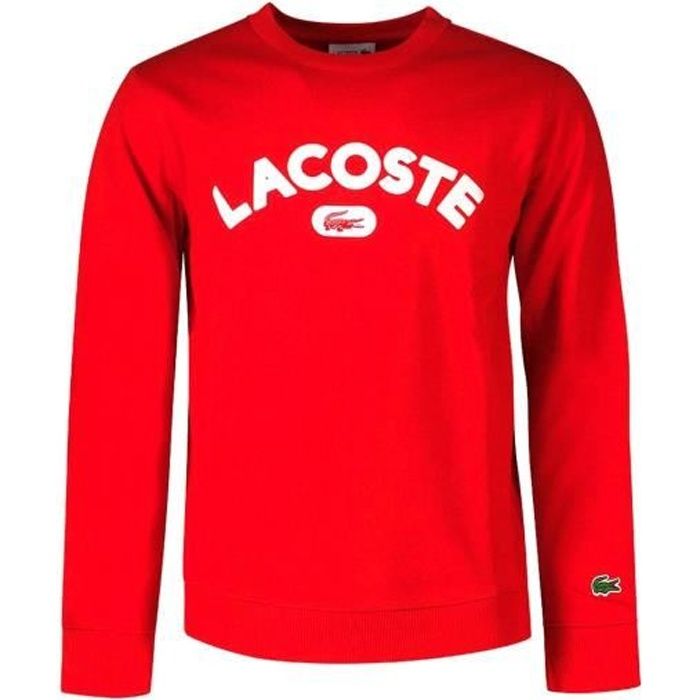 pull lacoste rouge homme