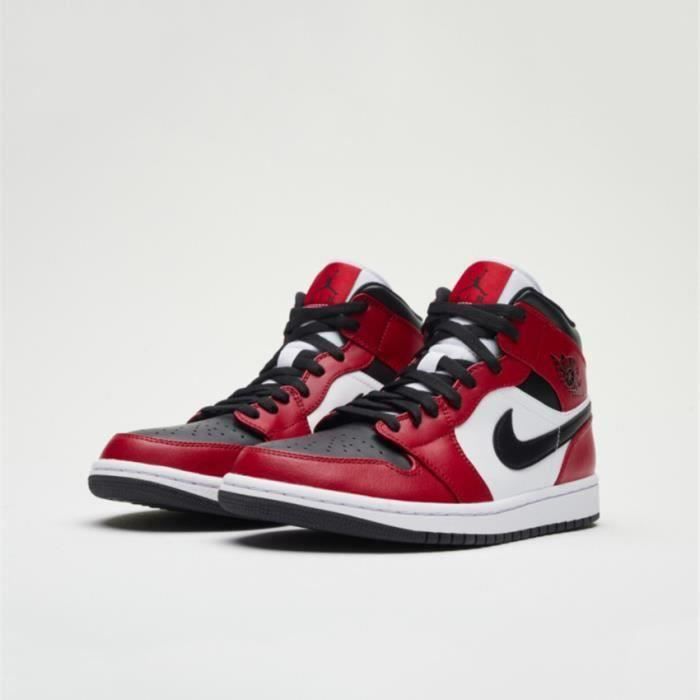 Basket AJ1 Air-Jordan 1 Mid 554724-069 Chaussures de pour Homme Rouge -  Cdiscount Chaussures