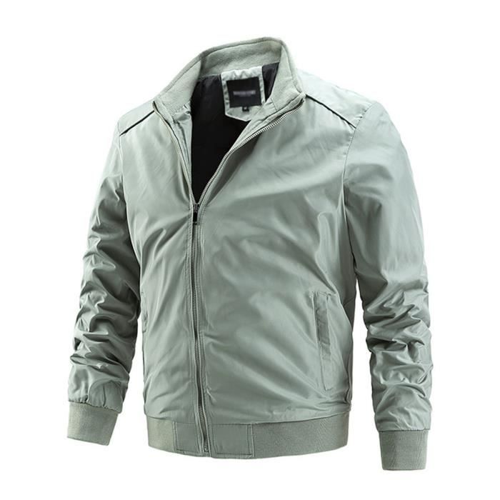 Veste en velours côtelé à col montant pour hommes,vêtements d'extérieur