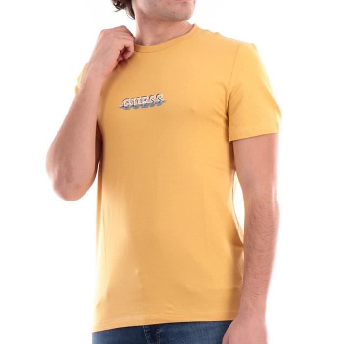 T shirt guess homme jaune online