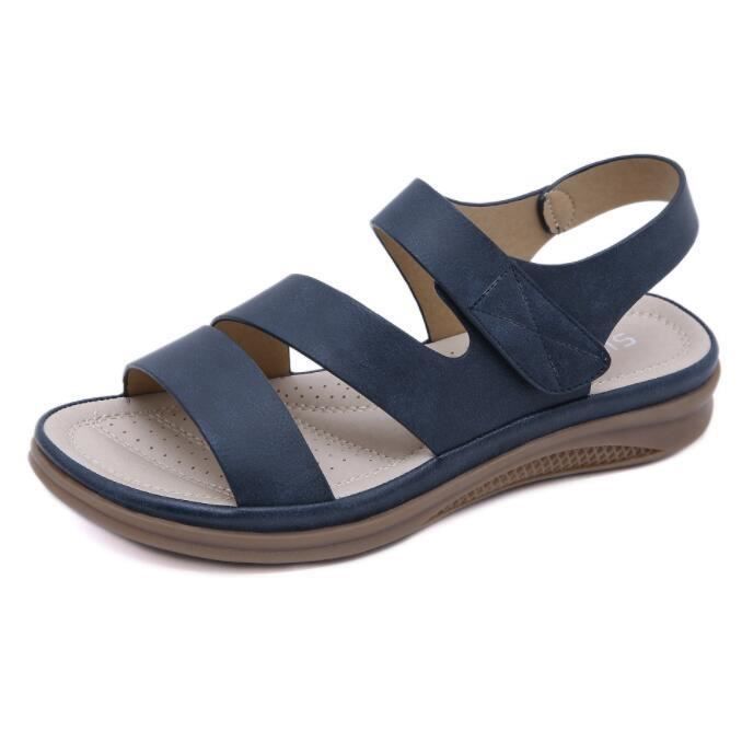 Sandales Femme Été Confortables - Mules Orthopédiques Plates Avec Sangles Croisées | Pour Plage, Marche