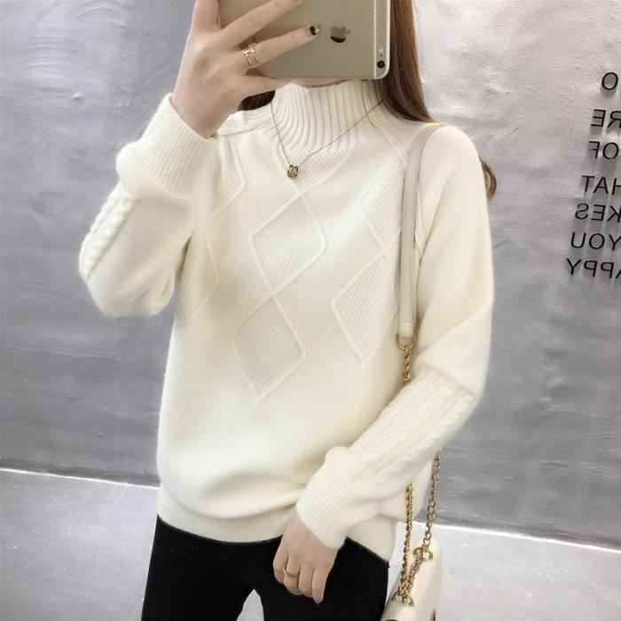 Pull femmes - à col roulé à manches longues - FRTECR