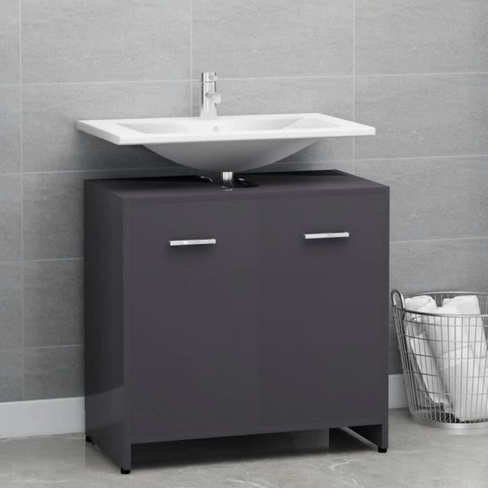 Meuble sous-vasque vintage Carlton coque rigide noir