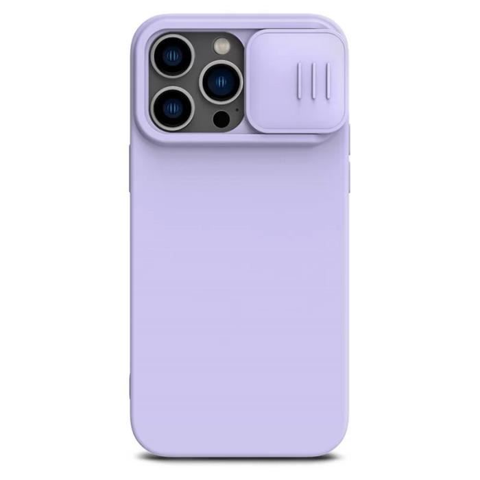 Nillkin Silicona Líquida Funda Compatible Con IPhone 14 Pro MAX, Camshield Silky Carcasa Con Protección De Cámara, Compatible Con MagSafe, A Prueba De Golpes, Resistente A Arañazos (Azul