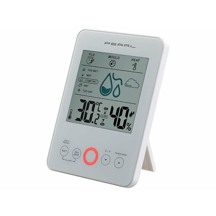 Meilleurs prix pour Thermomètre et hygromètre numérique avec alarme moisissure - coloris blanc