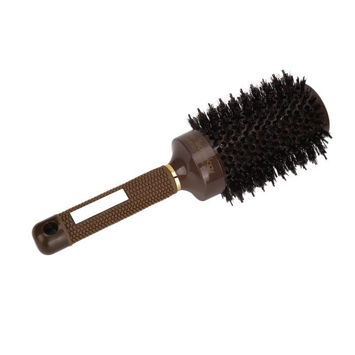 Brosse à Cheveux Ronde En Bois Pour Séchage Des Boucles - 21 Cm, Brun, Neuve, Pour Cheveux épais Ou Bouclés