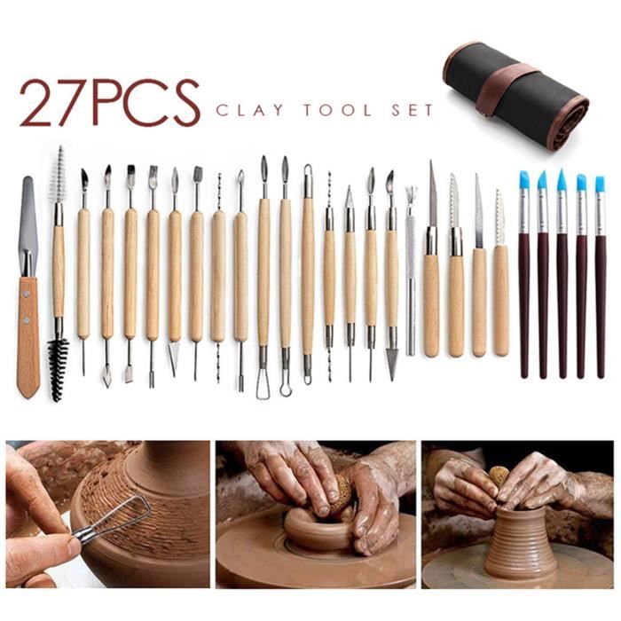 Outils Poterie BENECREAT | Lot 8 Formes Demi-Rondes | 20-90mm | Pour Bols, Assiettes | Bois De Qualité