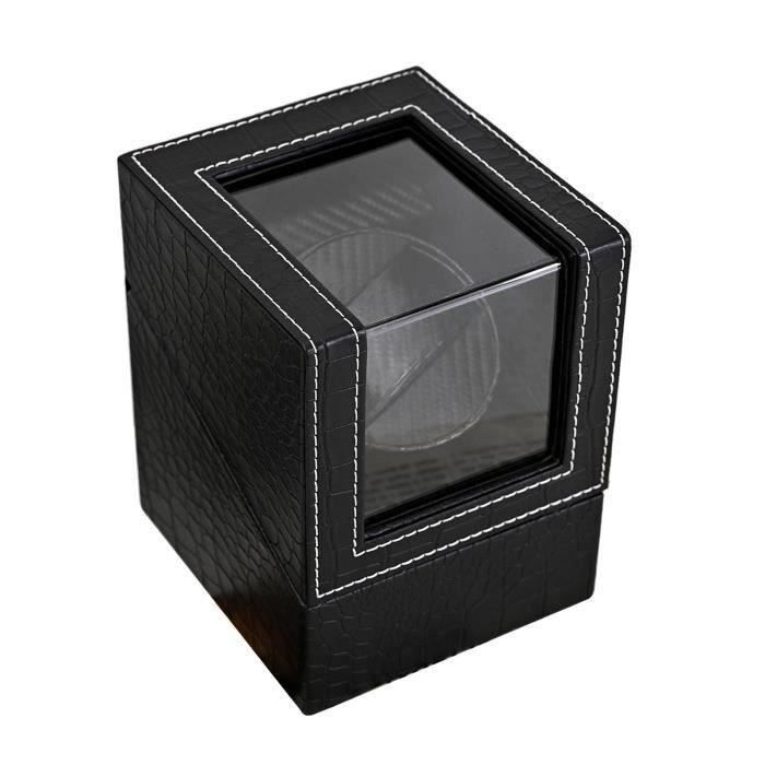 Boîte à Montre Automatique Tagtuell - 4 Montres Rotatives + 6 Rangements - Cuir Synthétique - Noir