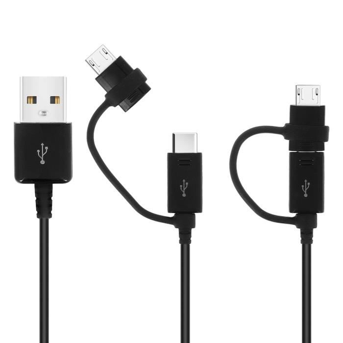 Câble micro USB / USB type C vers USB 2 en 1 1.5m Original Samsung - vue 5