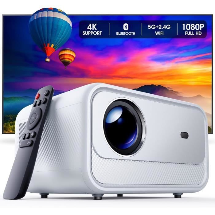 Vidéoprojecteur Portable Mini 1080P FHD - WiFi 6, Bluetooth 5.4, Android 12 - Autofocus Et Keystone Automatique