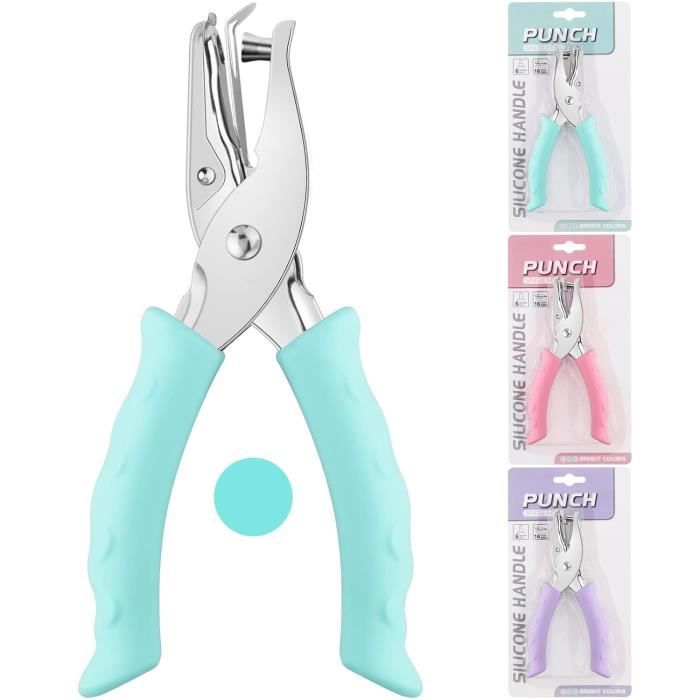 Honbay Lot De 2 Mini Perforatrices à 1 Trou, Blanc Et Bleu, Trous De 6 Mm, Capacité De Perforation De 10 Feuilles, Pour Papier, Carton, Plastique Fin, Papier Artisanal, Etc