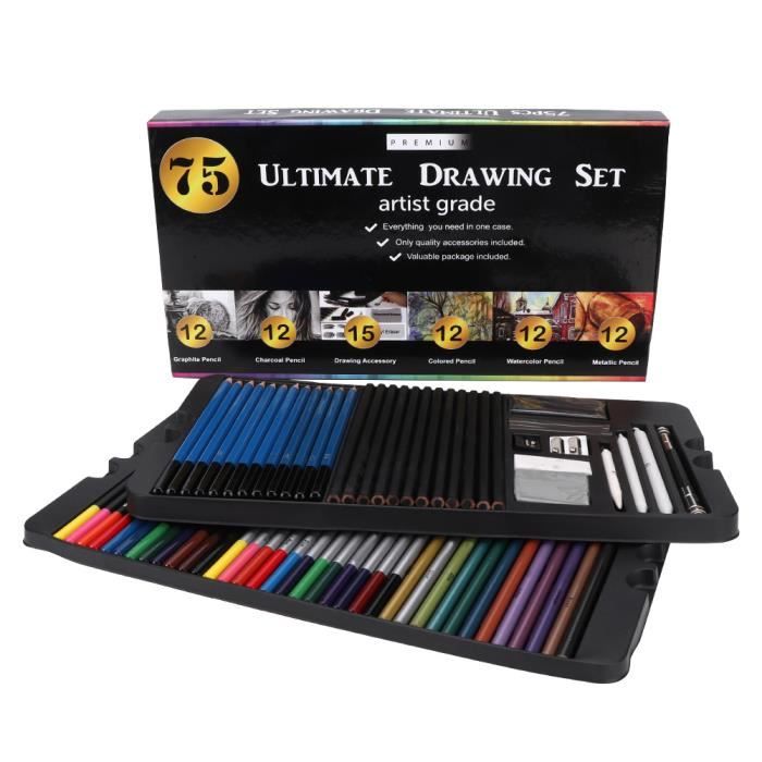 Shuttle Art 174 Crayons De Couleur Professionnels - Boîte Métal Avec Livre De Coloriage, Idéal Pour Artistes