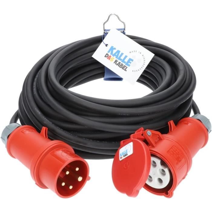 Kalle Das Kabel Rallonge électrique CEE 400 V-16 A H07RN-F 5G 2,5 Noir ...