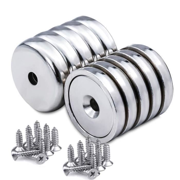 2 Aimants Néodyme Disques Super Puissants N52 - Force 37 Lb, Nickelés, 1" De Diamètre